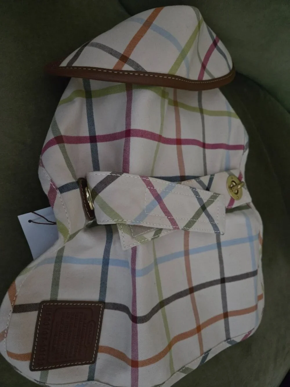 NWT Coach Tattersall Dog Jacket Coat Plaid Size small